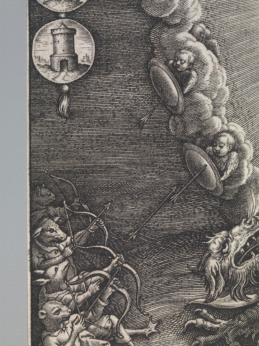 The Virgin with the Symbols of the Lauretanian Litany, Hieronymus (Jerome) Wierix (Netherlandish, ca. 1553–1619 Antwerp), Engraving; second state of two