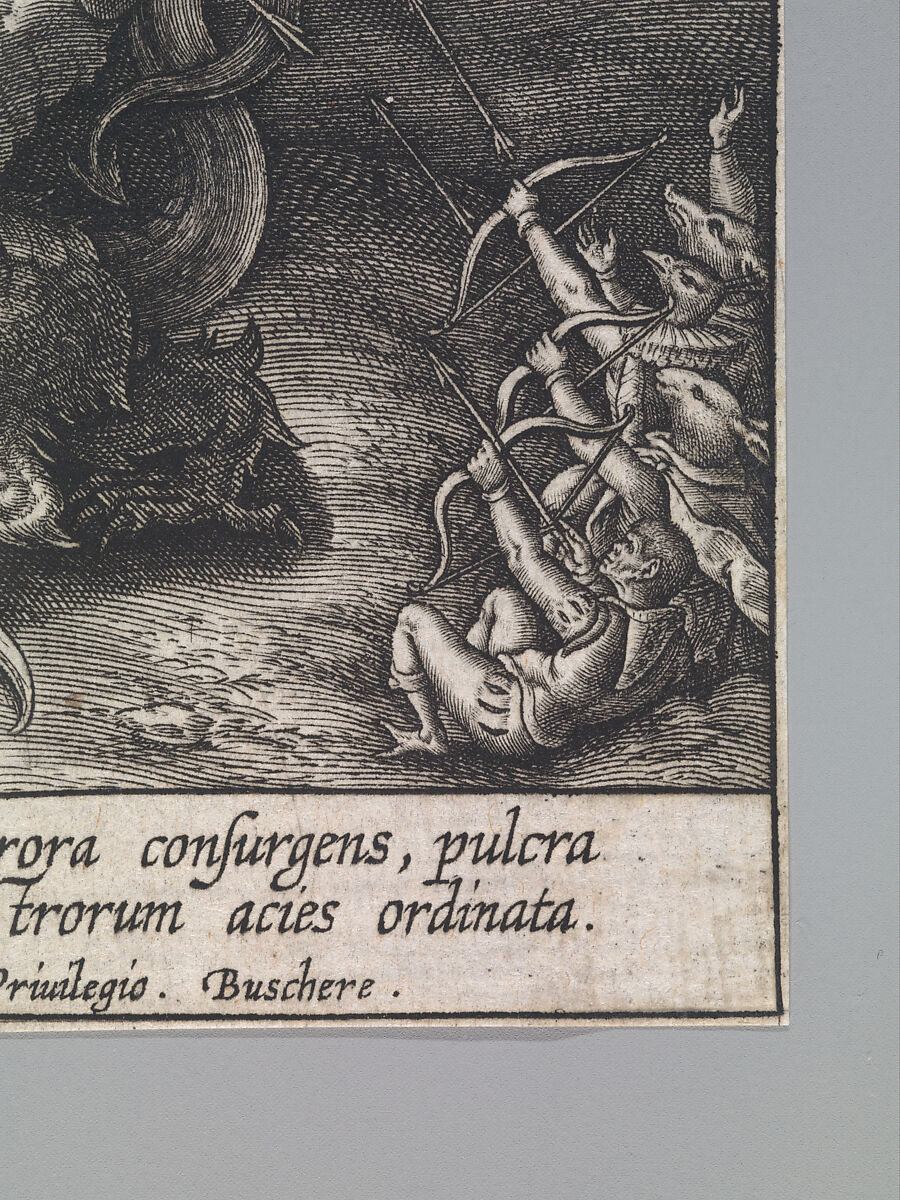 The Virgin with the Symbols of the Lauretanian Litany, Hieronymus (Jerome) Wierix (Netherlandish, ca. 1553–1619 Antwerp), Engraving; second state of two