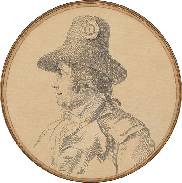 Portrait of a Revolutionary, Jacques Louis David (French, Paris 1748–1825 Brussels), Pen and black ink, over traces of black chalk, with touches of brush and brown and gray wash 