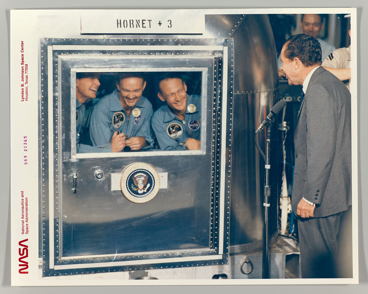 [President Richard M. Nixon Welcomes the Apollo 11 Astronauts Aboard Recovery Ship USS Hornet], National Aeronautics and Space Administration (NASA), Chromogenic print 