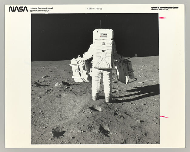 Buzz Aldrin on the Moon with Components of the Early Apollo Scientific Experiments Package