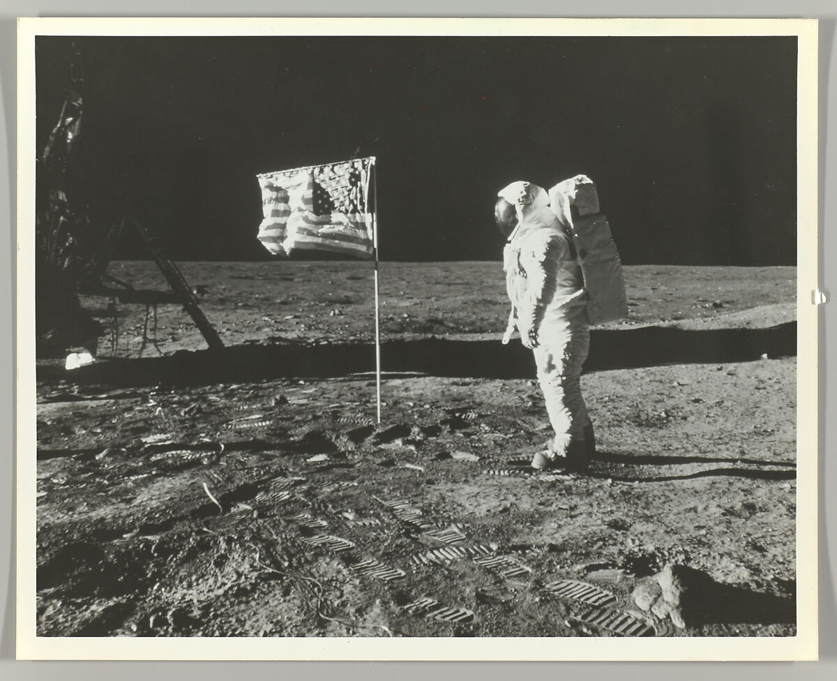 Buzz Aldrin on the Moon with the American Flag, Neil Armstrong (American, Wapakoneta, Ohio 1930–2012 Cincinnati, Ohio), Gelatin silver print 