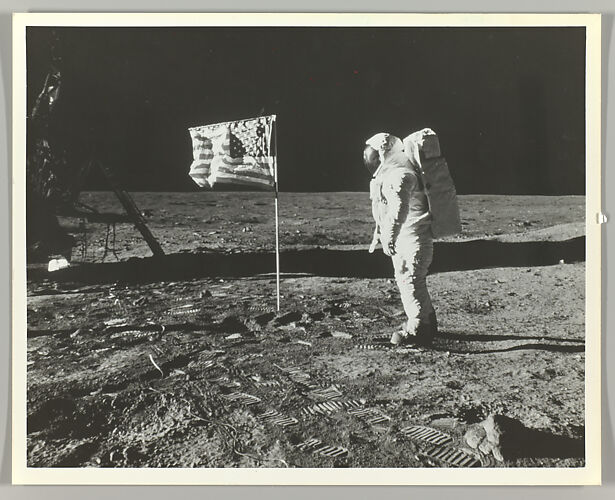 Buzz Aldrin on the Moon with the American Flag