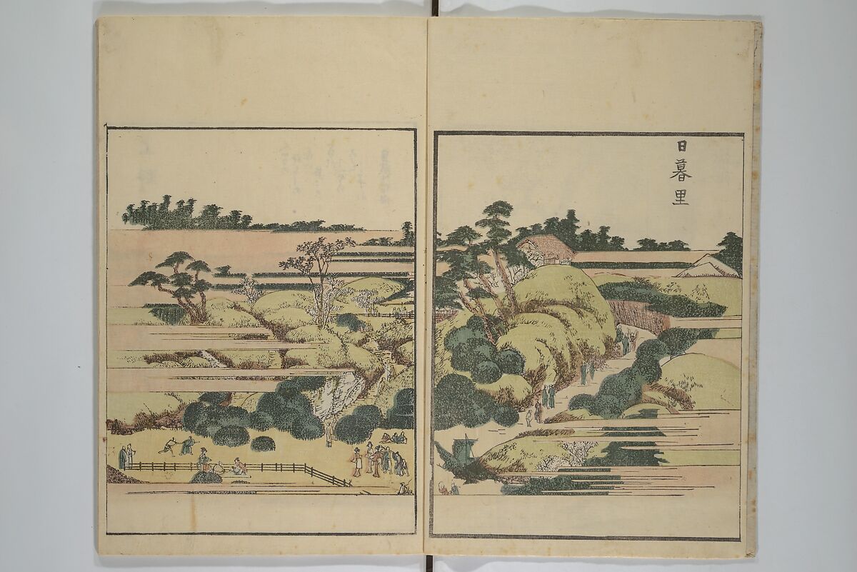 Picture Book of the Pleasures of the East (Ehon azuma asobi) 画本東都遊, Katsushika Hokusai 葛飾北斎 (Japanese, Tokyo (Edo) 1760–1849 Tokyo (Edo)), Set of two woodblock printed books; ink and color on paper, Japan