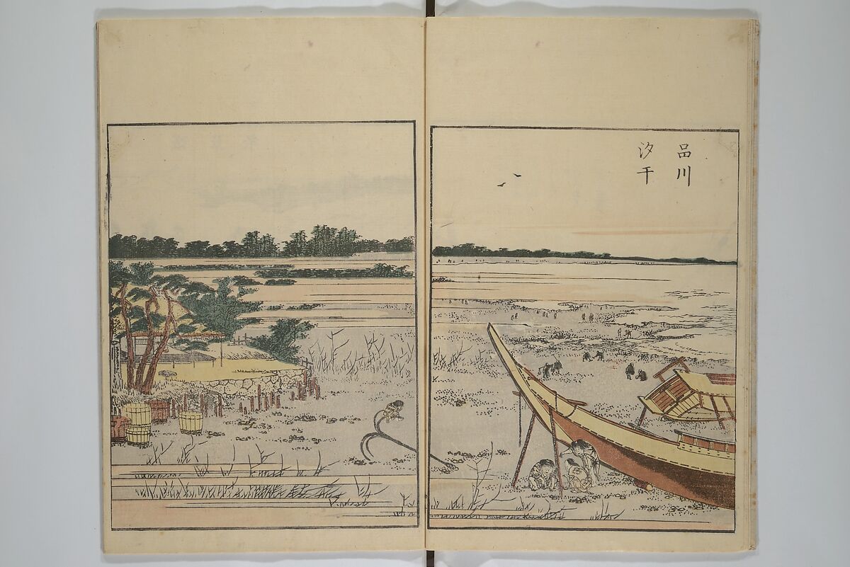 Picture Book of the Pleasures of the East (Ehon azuma asobi) 画本東都遊, Katsushika Hokusai 葛飾北斎 (Japanese, Tokyo (Edo) 1760–1849 Tokyo (Edo)), Set of two woodblock printed books; ink and color on paper, Japan