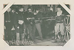 Jesse James (Fred Thomson) in the Uniform of One of Quantrell's Partisan Rangers, is Discovered at the Headquarters of General Grant from Western Stars or Scenes Exhibit Cards series (W412), Exhibit Supply Company  American, Commercial color photolithograph