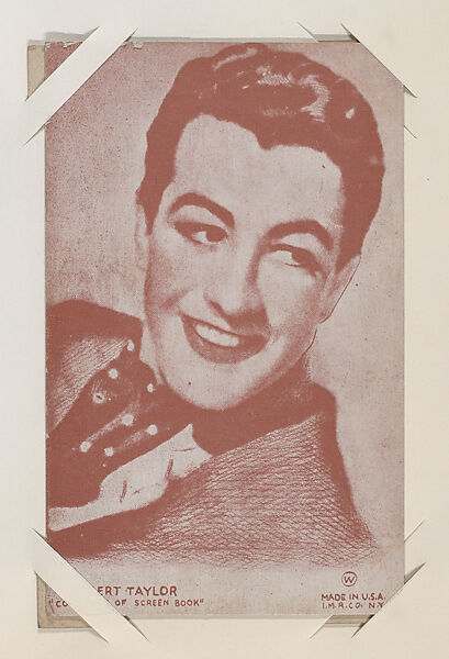 Robert Taylor from Movie Stars Exhibit Cards series (W401), International Mutoscope Reel Company, Commercial color photolithograph 