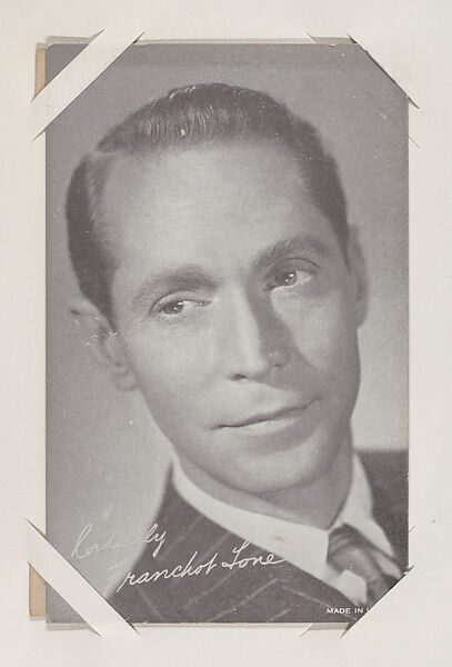 Franchot Tone from Movie Stars Exhibit Cards series (W401), Commercial photolithograph 