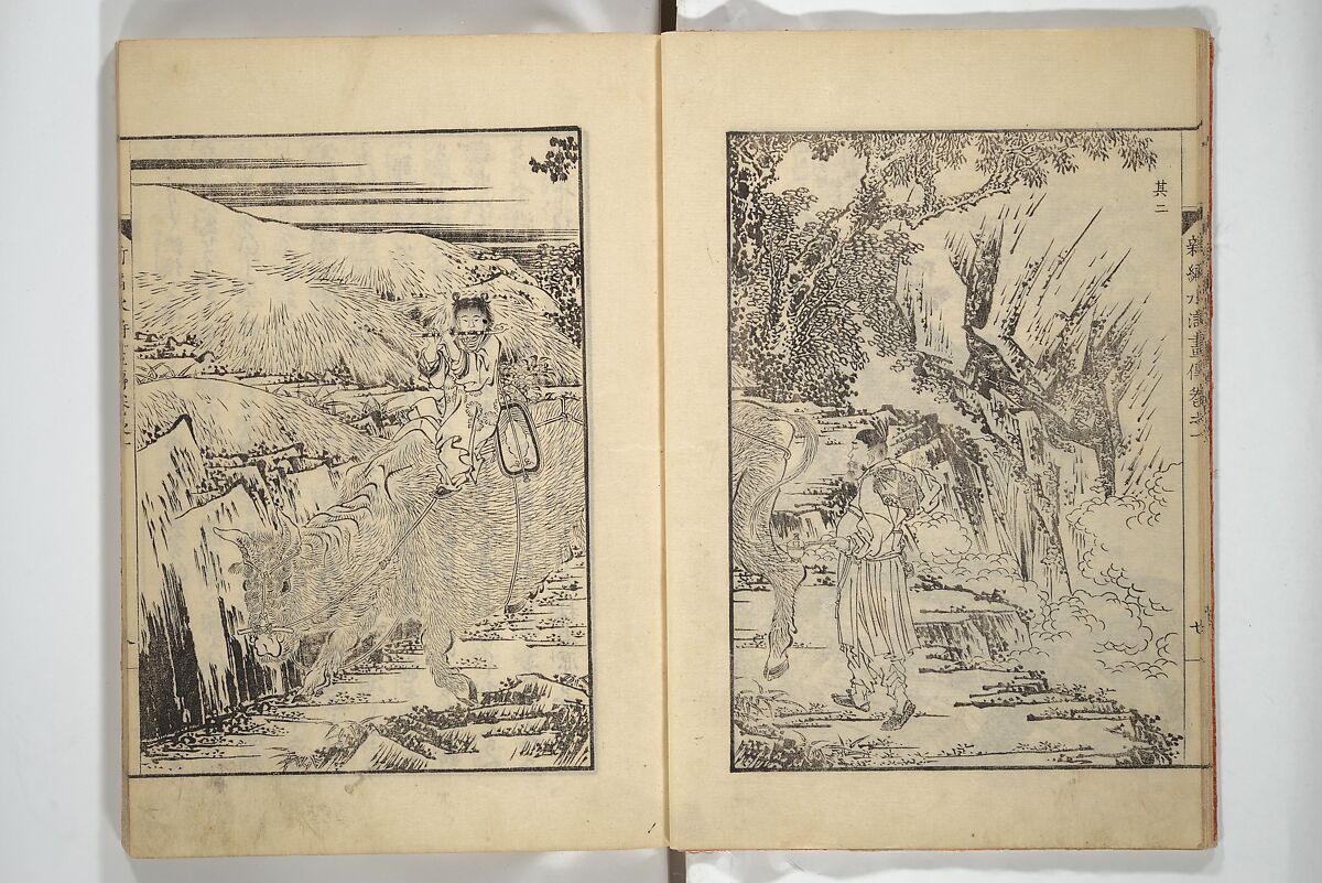 An Illustrated New Edition of Suikoden (The Water Margin) (Shinpen suiko gaden) 新編水滸画伝, Katsushika Hokusai 葛飾北斎 (Japanese, Tokyo (Edo) 1760–1849 Tokyo (Edo)), Set of four woodblock printed books; ink on paper, Japan