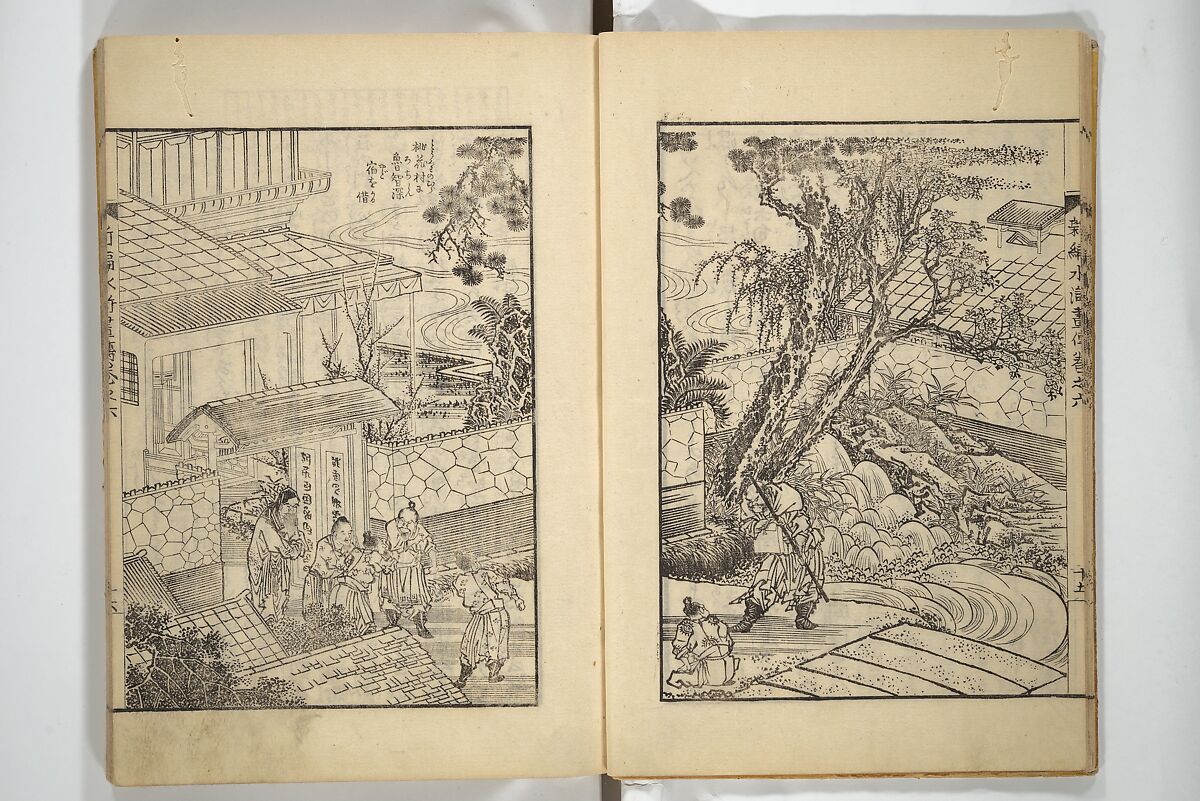 An Illustrated New Edition of Suikoden (The Water Margin) (Shinpen suiko gaden) 新編水滸画伝, Katsushika Hokusai 葛飾北斎 (Japanese, Tokyo (Edo) 1760–1849 Tokyo (Edo)), Set of four woodblock printed books; ink on paper, Japan