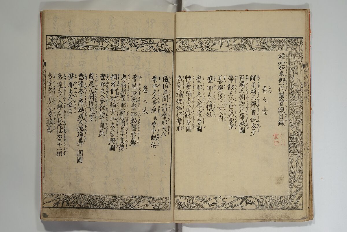 The Life of Shakyamuni Illustrated (Shaka goichidaiki zue kan yon)  釈迦御一代記図会巻四, Katsushika Hokusai 葛飾北斎 (Japanese, Tokyo (Edo) 1760–1849 Tokyo (Edo)), Set of six woodblock printed books; ink on paper, Japan