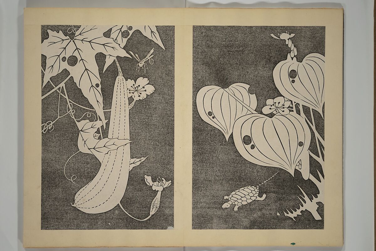 Jakuchū Picture Album (Jakuchū gajō} 若冲画帖, Itō Jakuchū 伊藤若冲 (Japanese, 1716–1800), Set of two woodblock printed books (orihon, accordion-style); ink on paper, Japan