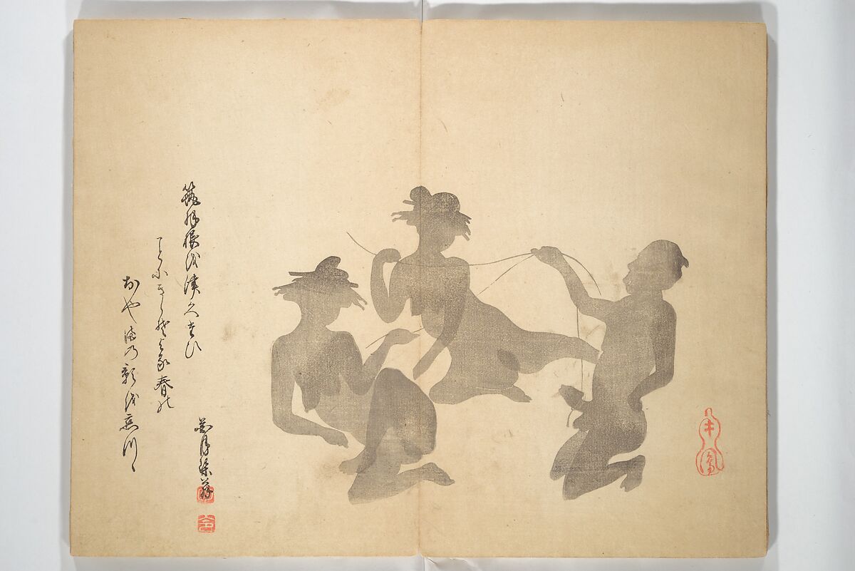 Album of Flowers and the Moon (Kagetsu jō) 花月帖, Mori Tetsuzan 森徹山 (Japanese, 1775–1841), Woodblock printed book (orihon, accordion-style); ink and color on paper, Japan