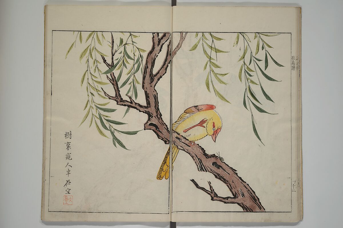 The Mustard Seed Garden Painting Manua} 芥子園畫傳, Wang Gai 王槩 (Chinese, 1645–1710), Set of two woodblock printed books; ink and color on paper, Japan