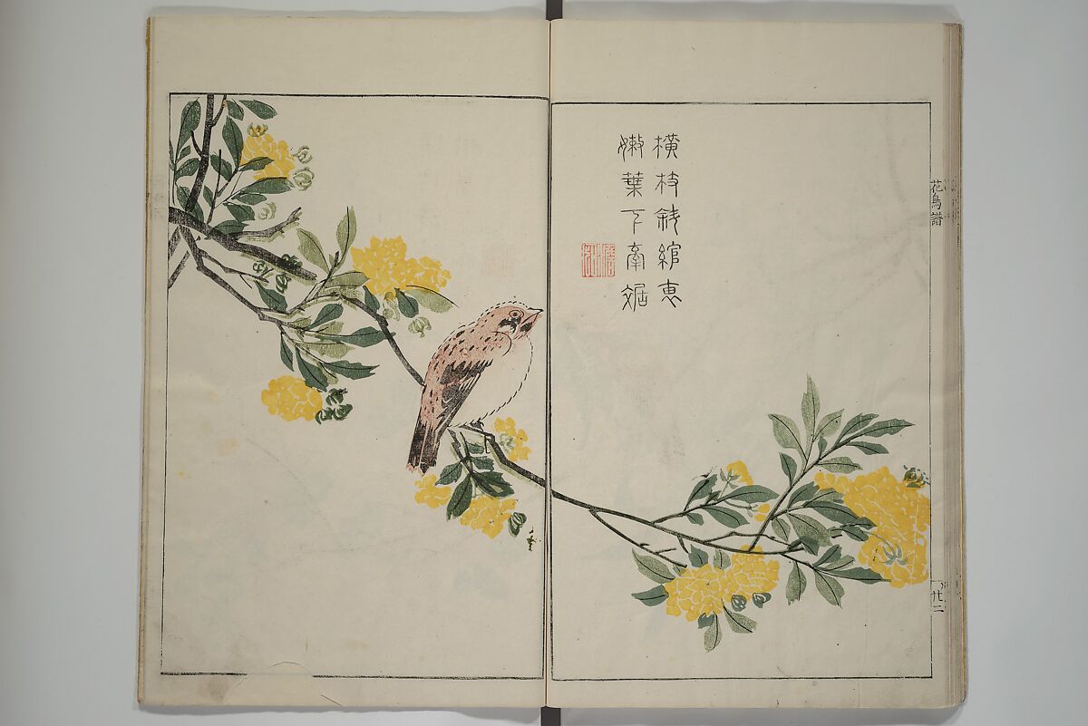 The Mustard Seed Garden Painting Manua} 芥子園畫傳, Wang Gai 王槩 (Chinese, 1645–1710), Set of two woodblock printed books; ink and color on paper, Japan