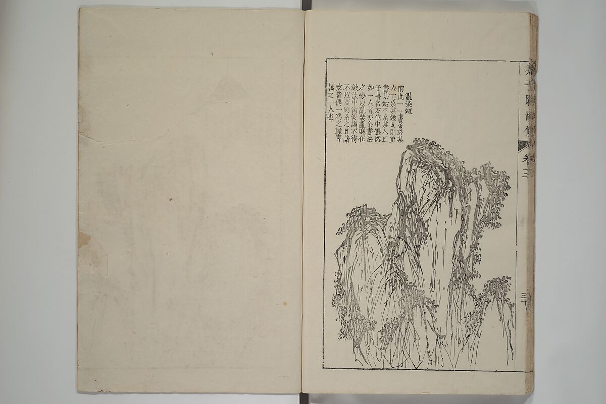 The Mustard Seed Garden Painting Manual  (Japanese reprint)  芥子園畫傳, Wang Gai 王槩 (Chinese, 1645–1710), Set of five woodblock printed books; ink and color on paper, Japan
