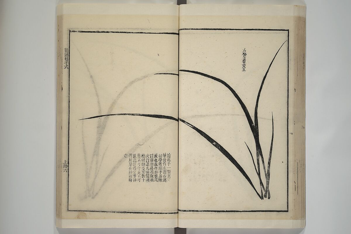 Part 2 from The Mustard Seed Garden Painting Manual (3rd Chinese edition)  芥子園畫傳, Wang Gai 王槩 (Chinese, 1645–1710), Set of four woodblock printed books; ink and color on paper, China