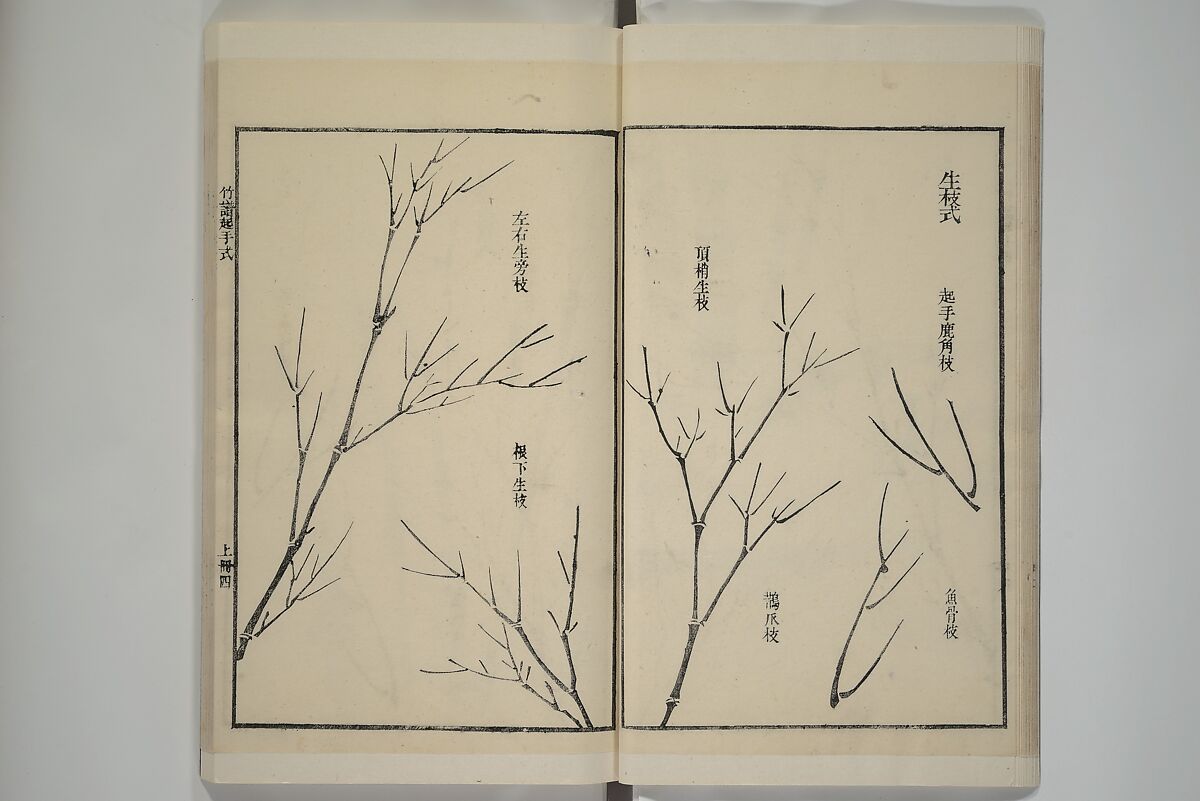 Part 2 from The Mustard Seed Garden Painting Manual (3rd Chinese edition)  芥子園畫傳, Wang Gai 王槩 (Chinese, 1645–1710), Set of four woodblock printed books; ink and color on paper, China