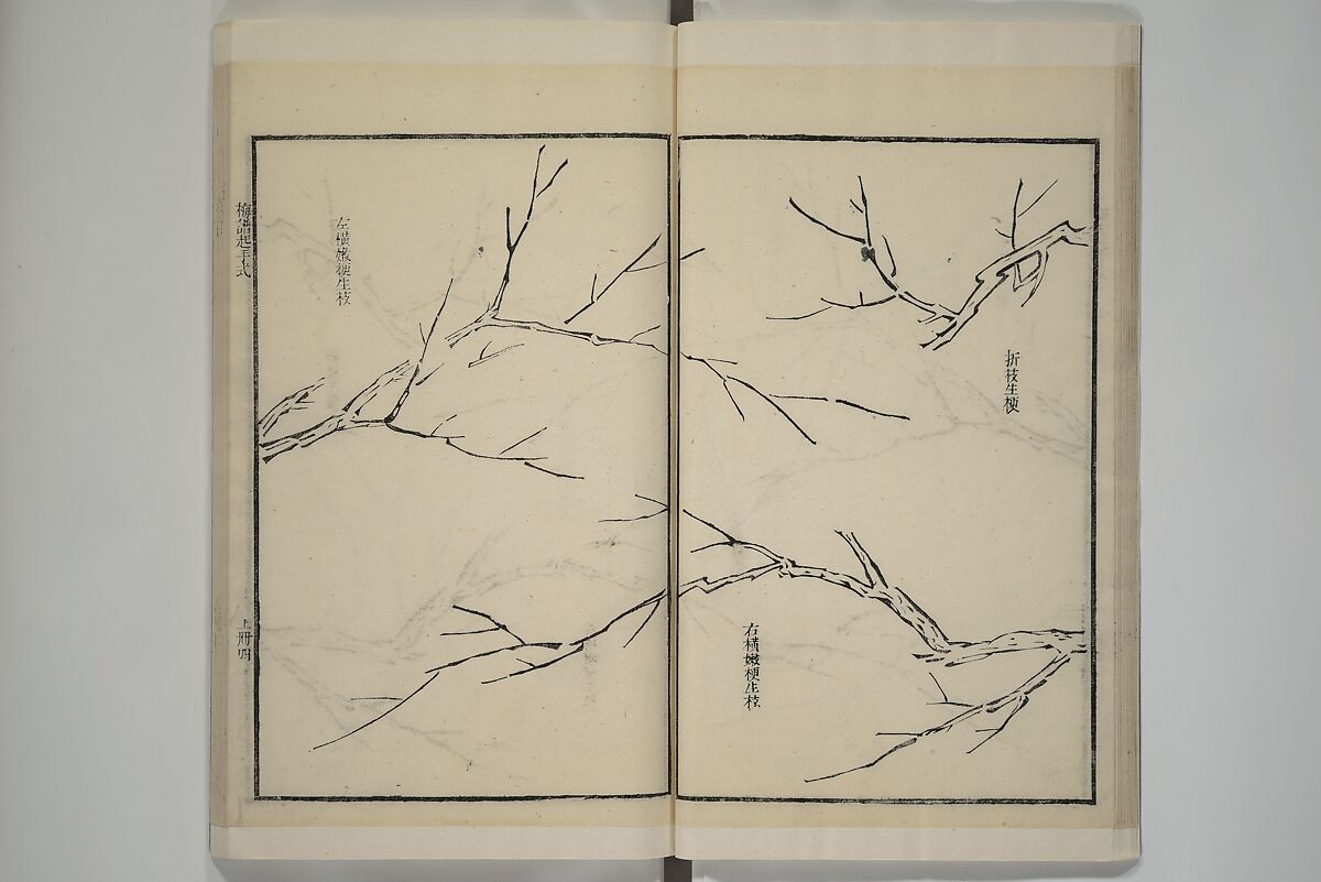 Part 2 from The Mustard Seed Garden Painting Manual (3rd Chinese edition)  芥子園畫傳, Wang Gai 王槩 (Chinese, 1645–1710), Set of four woodblock printed books; ink and color on paper, China