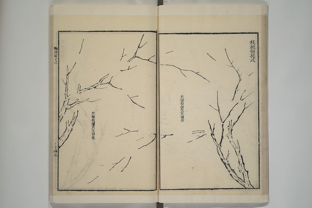 Part 2 from The Mustard Seed Garden Painting Manual (3rd Chinese edition)  芥子園畫傳, Wang Gai 王槩 (Chinese, 1645–1710), Set of four woodblock printed books; ink and color on paper, China