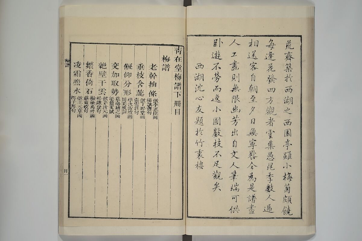 Part 2 from The Mustard Seed Garden Painting Manual (3rd Chinese edition)  芥子園畫傳, Wang Gai 王槩 (Chinese, 1645–1710), Set of four woodblock printed books; ink and color on paper, China