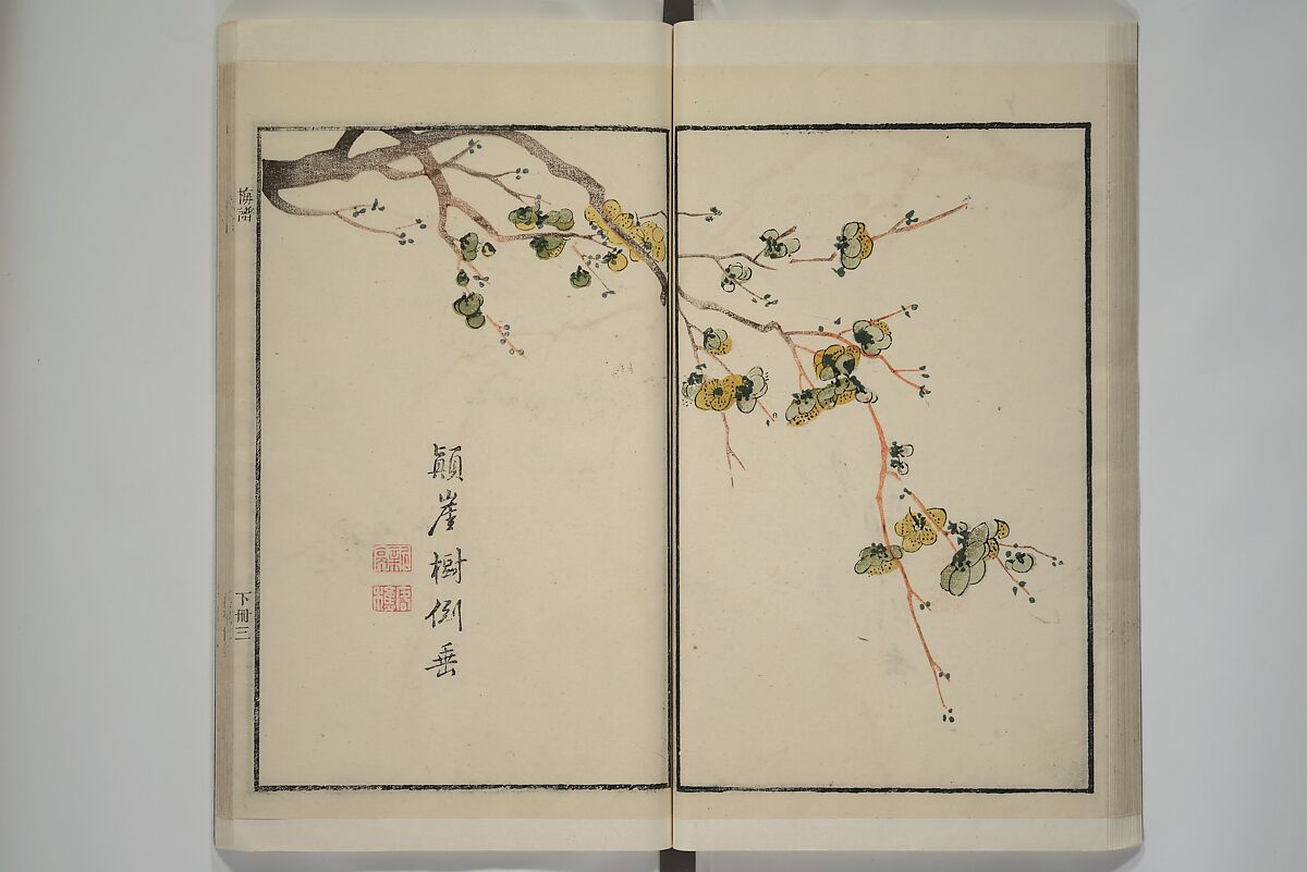 Part 2 from The Mustard Seed Garden Painting Manual (3rd Chinese edition)  芥子園畫傳, Wang Gai 王槩 (Chinese, 1645–1710), Set of four woodblock printed books; ink and color on paper, China