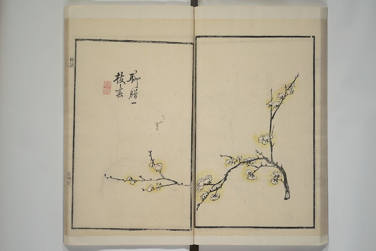Part 2 from The Mustard Seed Garden Painting Manual (3rd Chinese edition)  芥子園畫傳, Wang Gai 王槩 (Chinese, 1645–1710), Set of four woodblock printed books; ink and color on paper, China