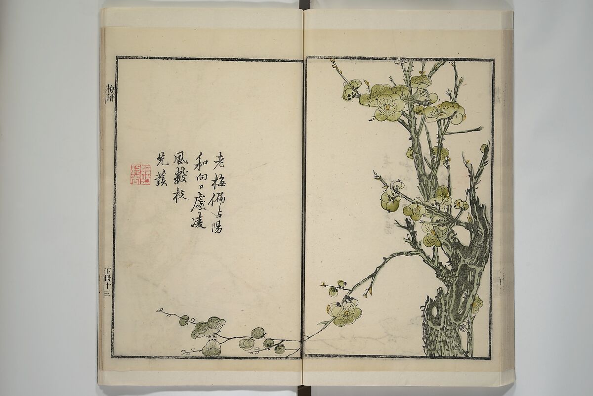 Part 2 from The Mustard Seed Garden Painting Manual (3rd Chinese edition)  芥子園畫傳, Wang Gai 王槩 (Chinese, 1645–1710), Set of four woodblock printed books; ink and color on paper, China