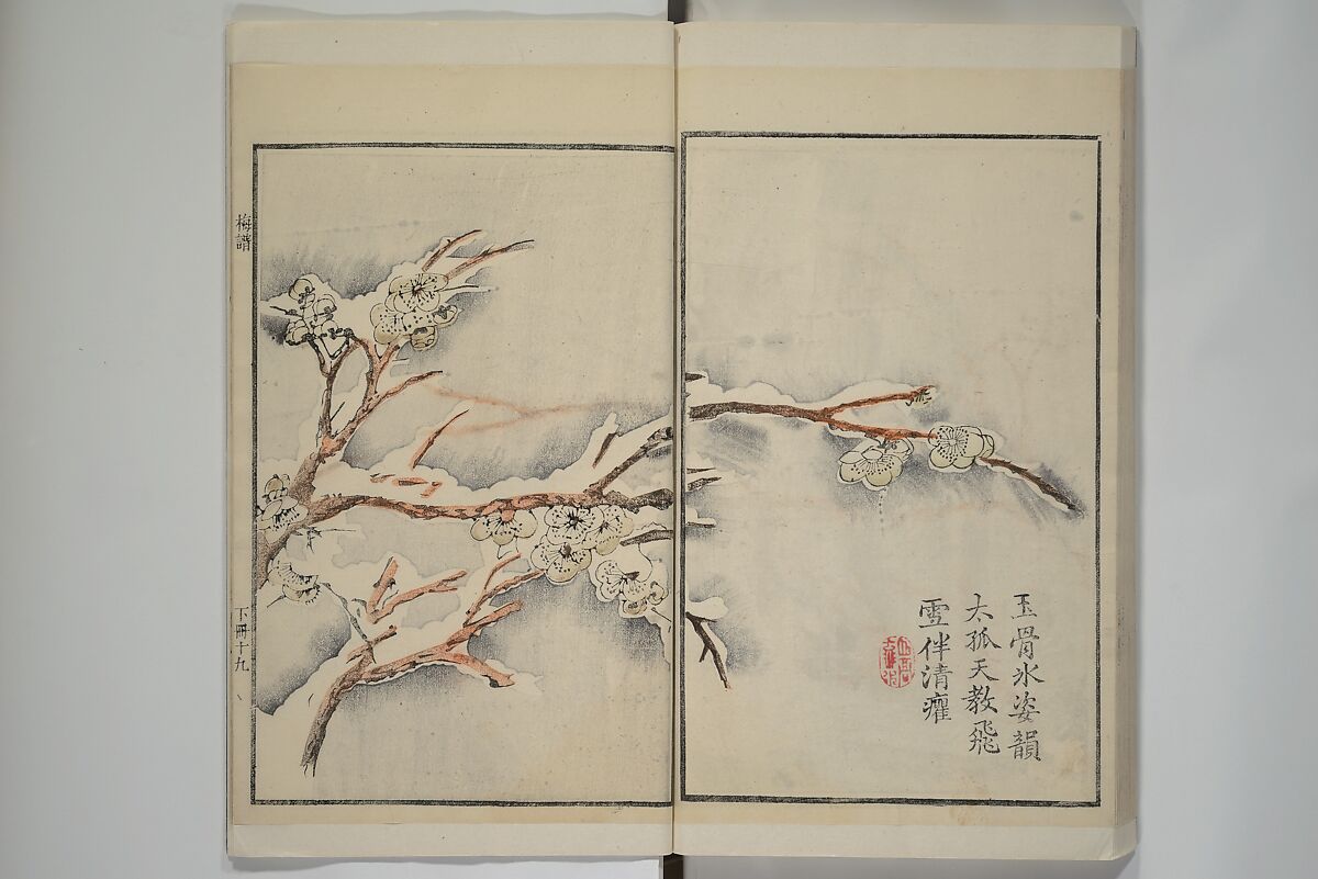 Part 2 from The Mustard Seed Garden Painting Manual (3rd Chinese edition)  芥子園畫傳, Wang Gai 王槩 (Chinese, 1645–1710), Set of four woodblock printed books; ink and color on paper, China