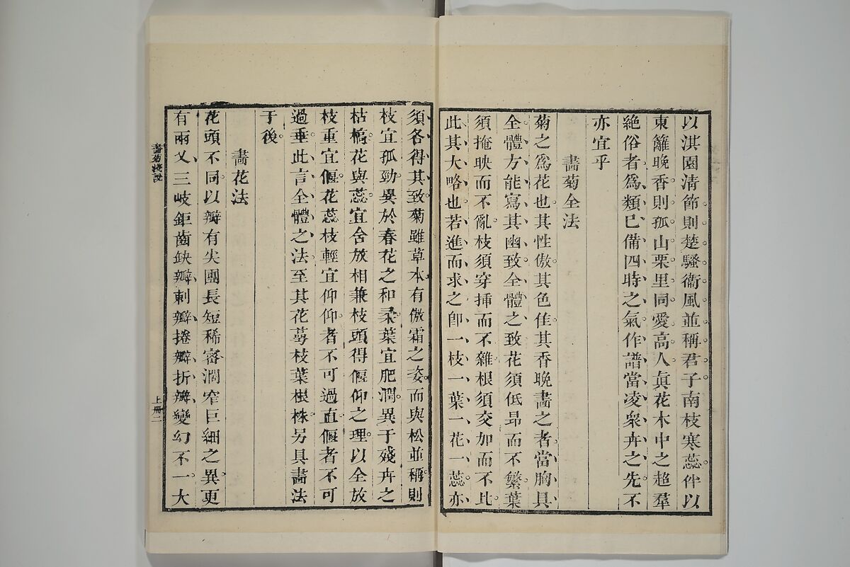 Part 2 from The Mustard Seed Garden Painting Manual (3rd Chinese edition)  芥子園畫傳, Wang Gai 王槩 (Chinese, 1645–1710), Set of four woodblock printed books; ink and color on paper, China