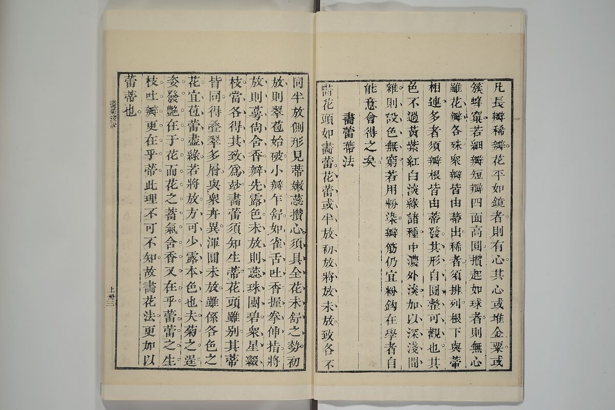 Part 2 from The Mustard Seed Garden Painting Manual (3rd Chinese edition)  芥子園畫傳, Wang Gai 王槩 (Chinese, 1645–1710), Set of four woodblock printed books; ink and color on paper, China