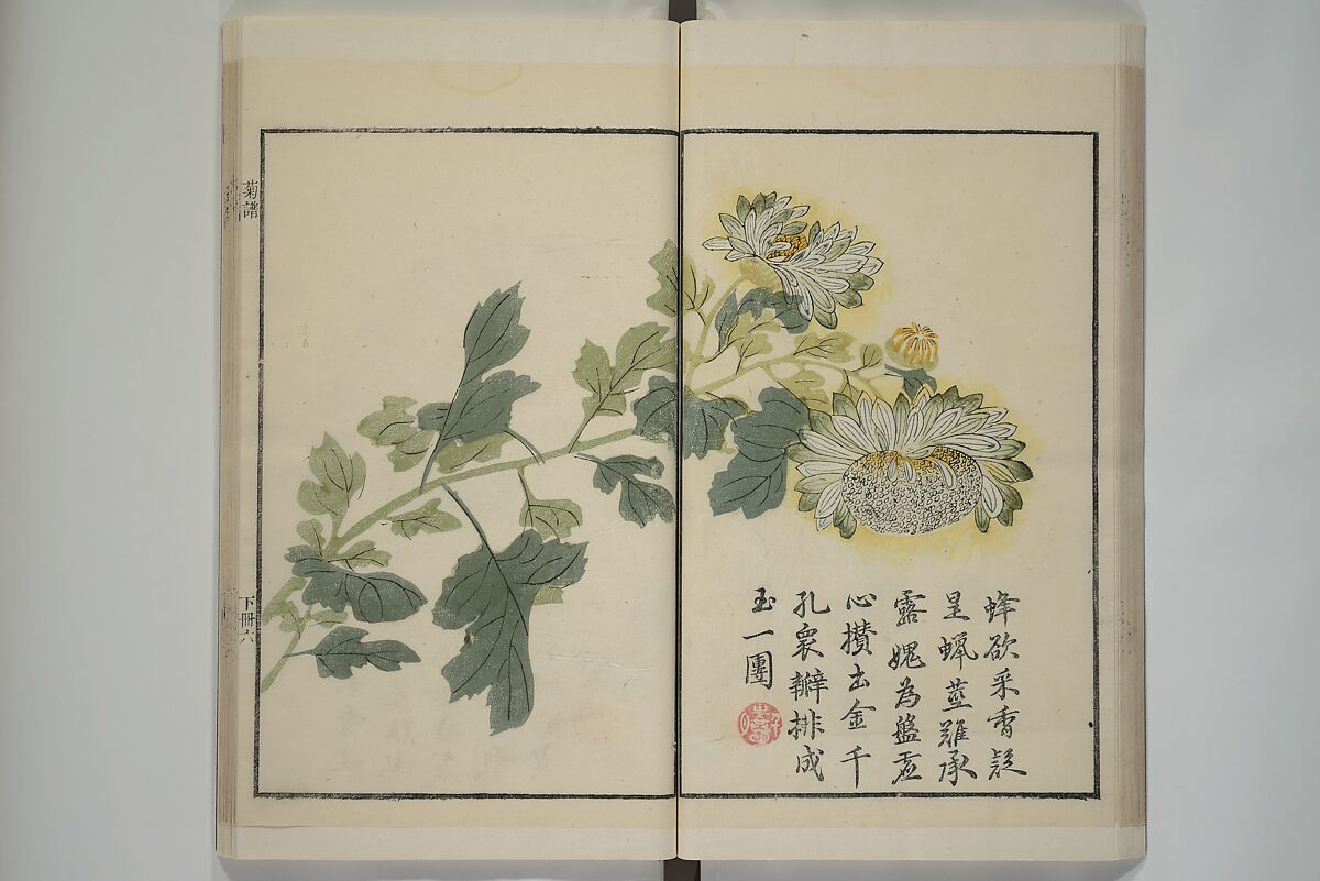 Part 2 from The Mustard Seed Garden Painting Manual (3rd Chinese edition)  芥子園畫傳, Wang Gai 王槩 (Chinese, 1645–1710), Set of four woodblock printed books; ink and color on paper, China