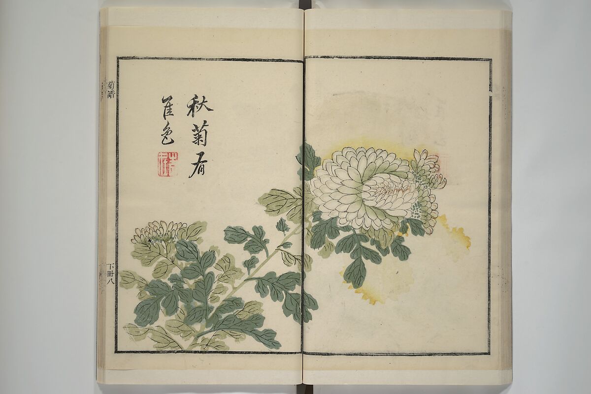 Part 2 from The Mustard Seed Garden Painting Manual (3rd Chinese edition)  芥子園畫傳, Wang Gai 王槩 (Chinese, 1645–1710), Set of four woodblock printed books; ink and color on paper, China
