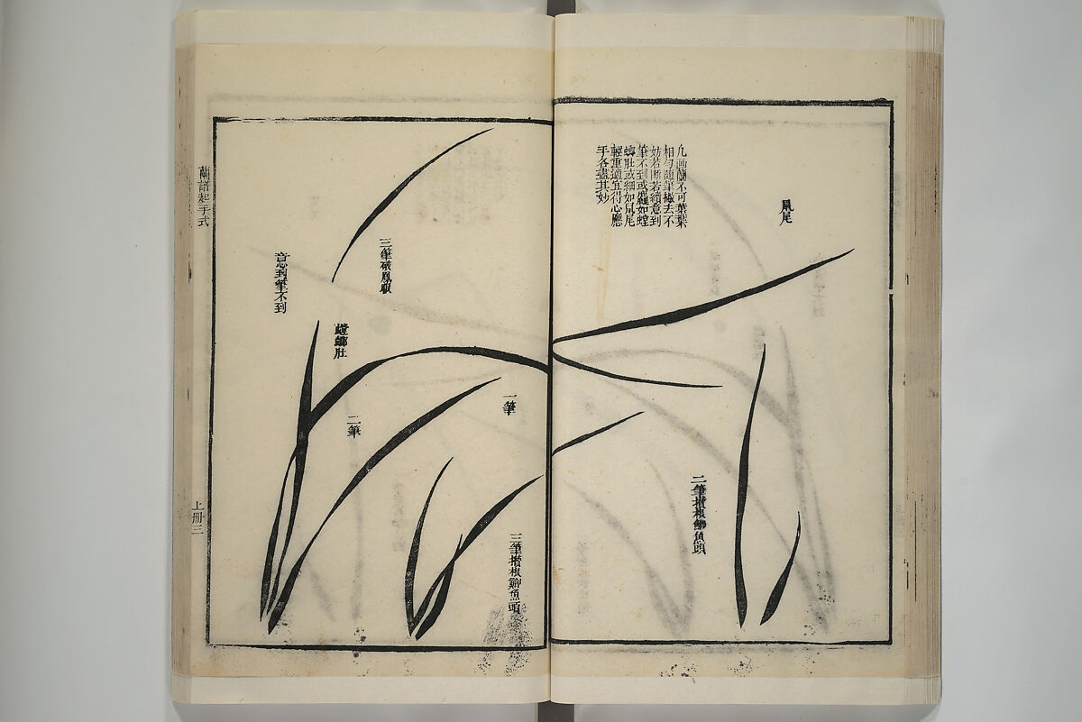 Part 2 from The Mustard Seed Garden Painting Manual (3rd Chinese edition)  芥子園畫傳, Wang Gai 王槩 (Chinese, 1645–1710), Set of four woodblock printed books; ink and color on paper, China 