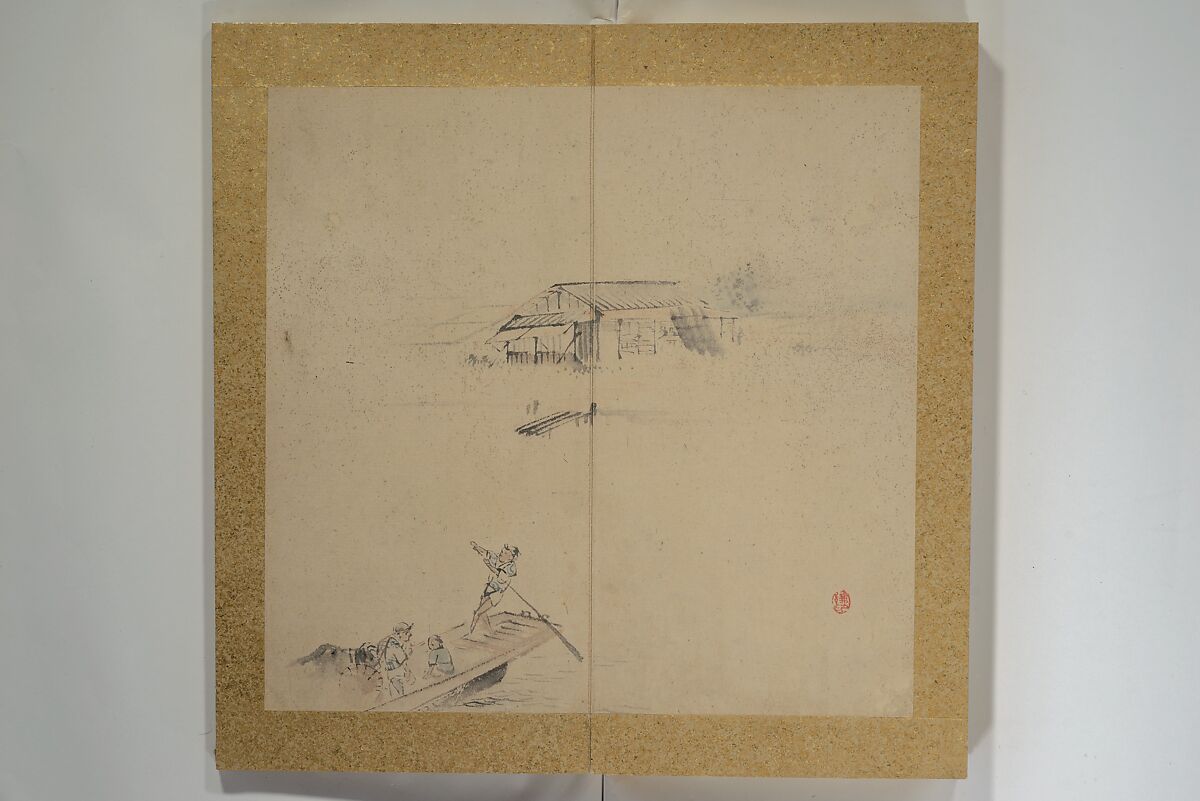 Twelve Views of Naniwa (Osaka) (Naniwa jūnikei) なにわ十二景, Nishiyama Ken 西山謙一郎 (Japanese, 1833–1897), Accordion album; ink and color on paper, Japan