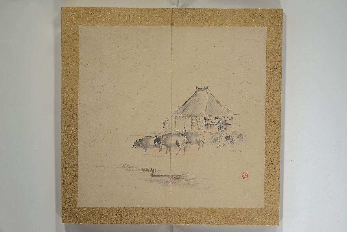 Twelve Views of Naniwa (Osaka) (Naniwa jūnikei) なにわ十二景, Nishiyama Ken 西山謙一郎 (Japanese, 1833–1897), Accordion album; ink and color on paper, Japan