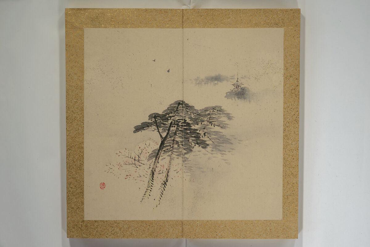 Twelve Views of Naniwa (Osaka) (Naniwa jūnikei なにわ十二景), Nishiyama Ken 西山謙一郎 (Japanese, 1833–1897), Accordion album; ink and color on paper, Japan 