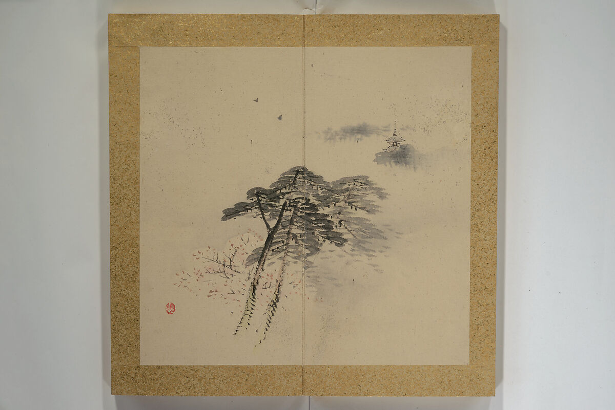 Twelve Views of Naniwa (Osaka) (Naniwa jūnikei) なにわ十二景, Nishiyama Ken 西山謙一郎 (Japanese, 1833–1897), Accordion album; ink and color on paper, Japan 