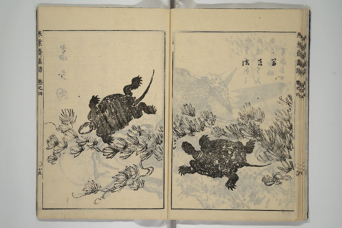 Kan'yōsai Picture Album (Kan'yōsai gafu) 寒葉斎画譜, Kan'yōsai 寒葉斎 (Tatebe Ayatari 建部綾足) (Japanese, 1719–1774), Set of five woodblock printed books; ink on paper, Japan