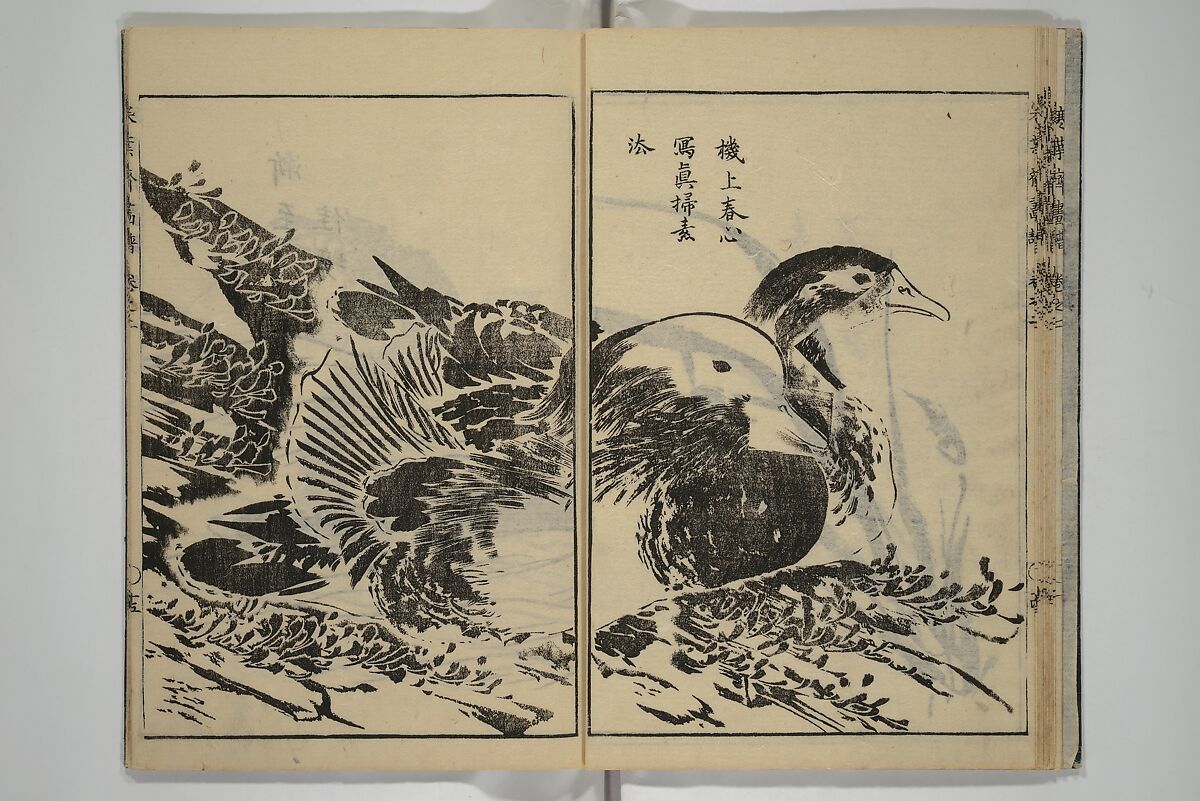 Kan'yōsai Picture Album (Kan'yōsai gafu) 寒葉斎画譜, Kan'yōsai 寒葉斎 (Tatebe Ayatari 建部綾足) (Japanese, 1719–1774), Set of five woodblock printed books; ink on paper, Japan
