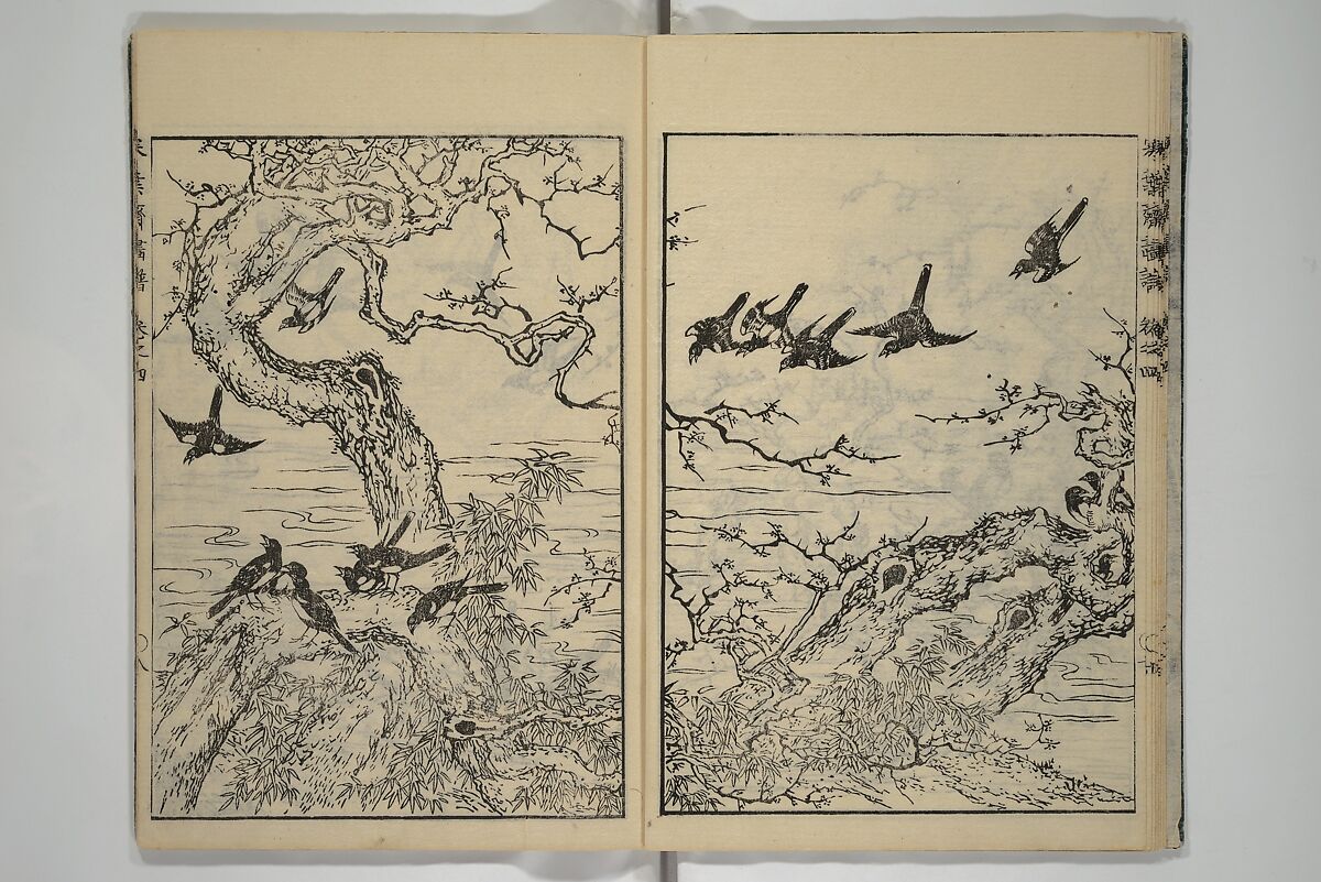 Kan'yōsai Picture Album (Kan'yōsai gafu) 寒葉斎画譜, Kan'yōsai 寒葉斎 (Tatebe Ayatari 建部綾足) (Japanese, 1719–1774), Set of five woodblock printed books; ink on paper, Japan