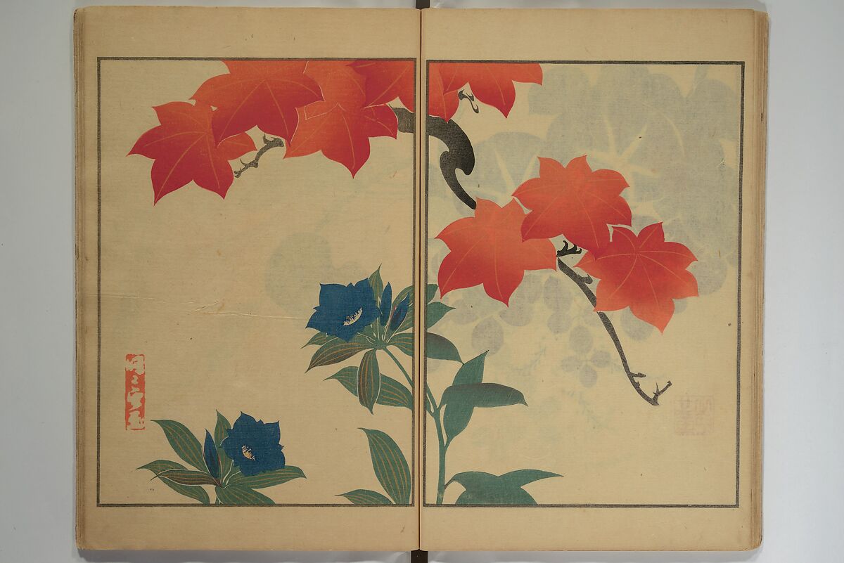 Kigyoku Picture Album (Kigyoku gafu) 其玉画譜, After Seizei Kigyoku 其玉 (Japanese, 1732–1756), Woodblock printed book; ink and color on paper, Japan