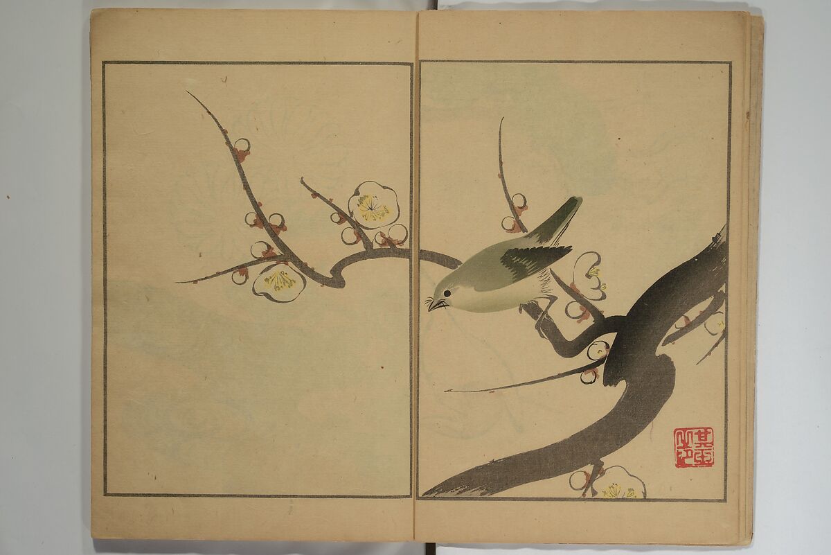 Kigyoku Picture Album (Kigyoku gafu) 其玉画譜, After Seizei Kigyoku 其玉 (Japanese, 1732–1756), Woodblock printed book; ink and color on paper, Japan