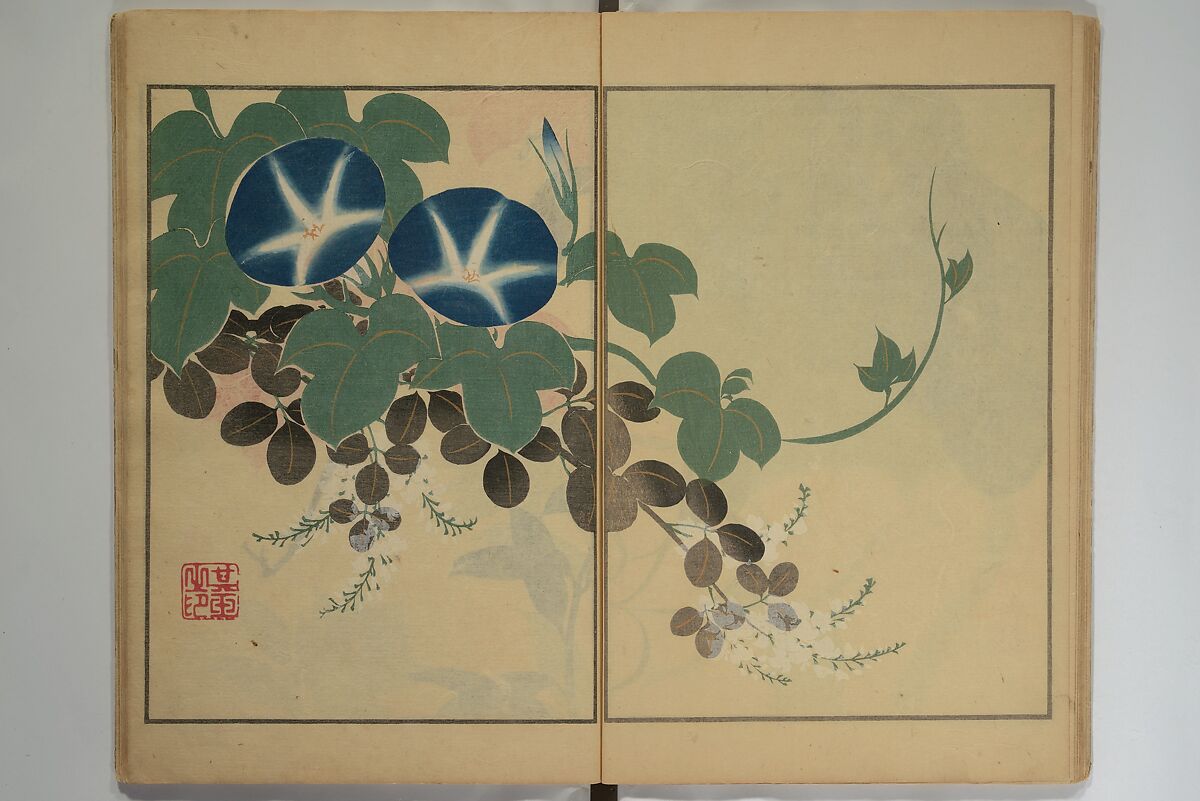 Kigyoku Picture Album (Kigyoku gafu) 其玉画譜, After Seizei Kigyoku 其玉 (Japanese, 1732–1756), Woodblock printed book; ink and color on paper, Japan