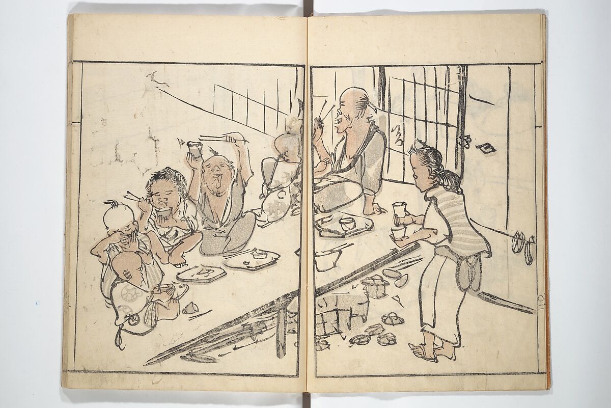 Goitsu Picture Album: Quick Practice for Beginners (Goitsu gafu: Shōgaku hayageiko) 五逸画譜初学早稽古, Kawamura Kihō 河村琦鳳 (Japanese, 1778–1852), Woodblock printed book; ink and color on paper, Japan