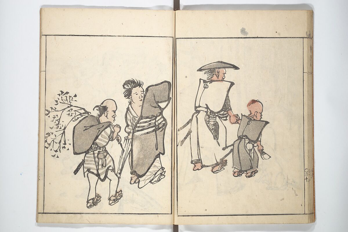 Goitsu Picture Album: Quick Practice for Beginners (Goitsu gafu: Shōgaku hayageiko) 五逸画譜初学早稽古, Kawamura Kihō 河村琦鳳 (Japanese, 1778–1852), Woodblock printed book; ink and color on paper, Japan