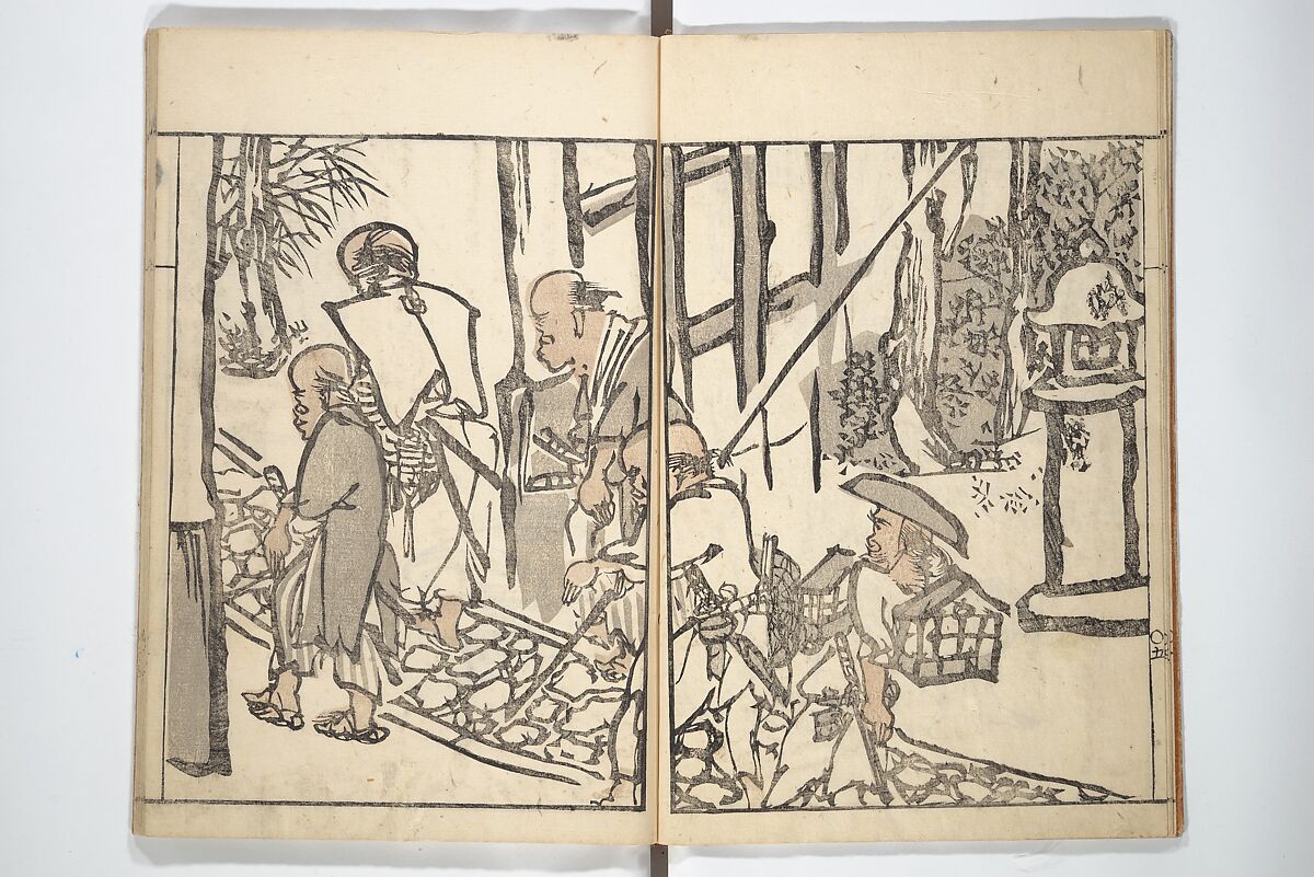 Goitsu Picture Album: Quick Practice for Beginners (Goitsu gafu: Shōgaku hayageiko) 五逸画譜初学早稽古, Kawamura Kihō 河村琦鳳 (Japanese, 1778–1852), Woodblock printed book; ink and color on paper, Japan