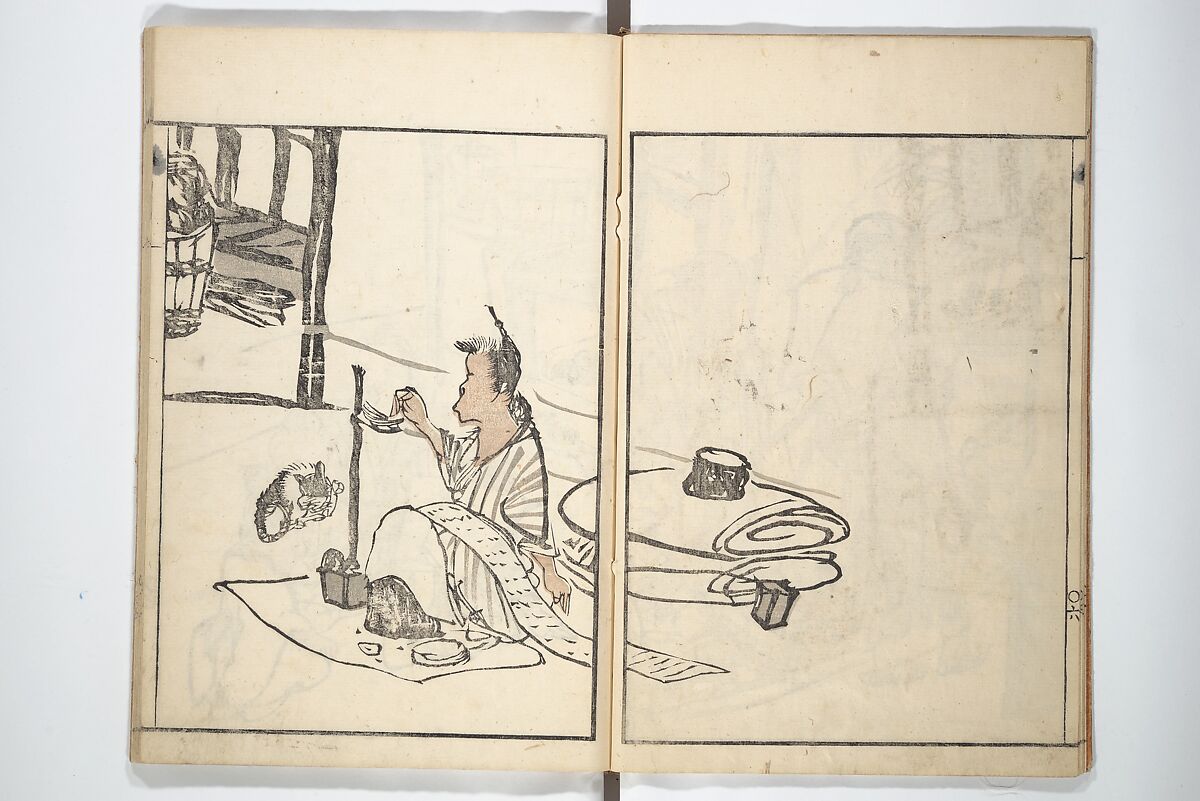 Goitsu Picture Album: Quick Practice for Beginners (Goitsu gafu: Shōgaku hayageiko) 五逸画譜初学早稽古, Kawamura Kihō 河村琦鳳 (Japanese, 1778–1852), Woodblock printed book; ink and color on paper, Japan