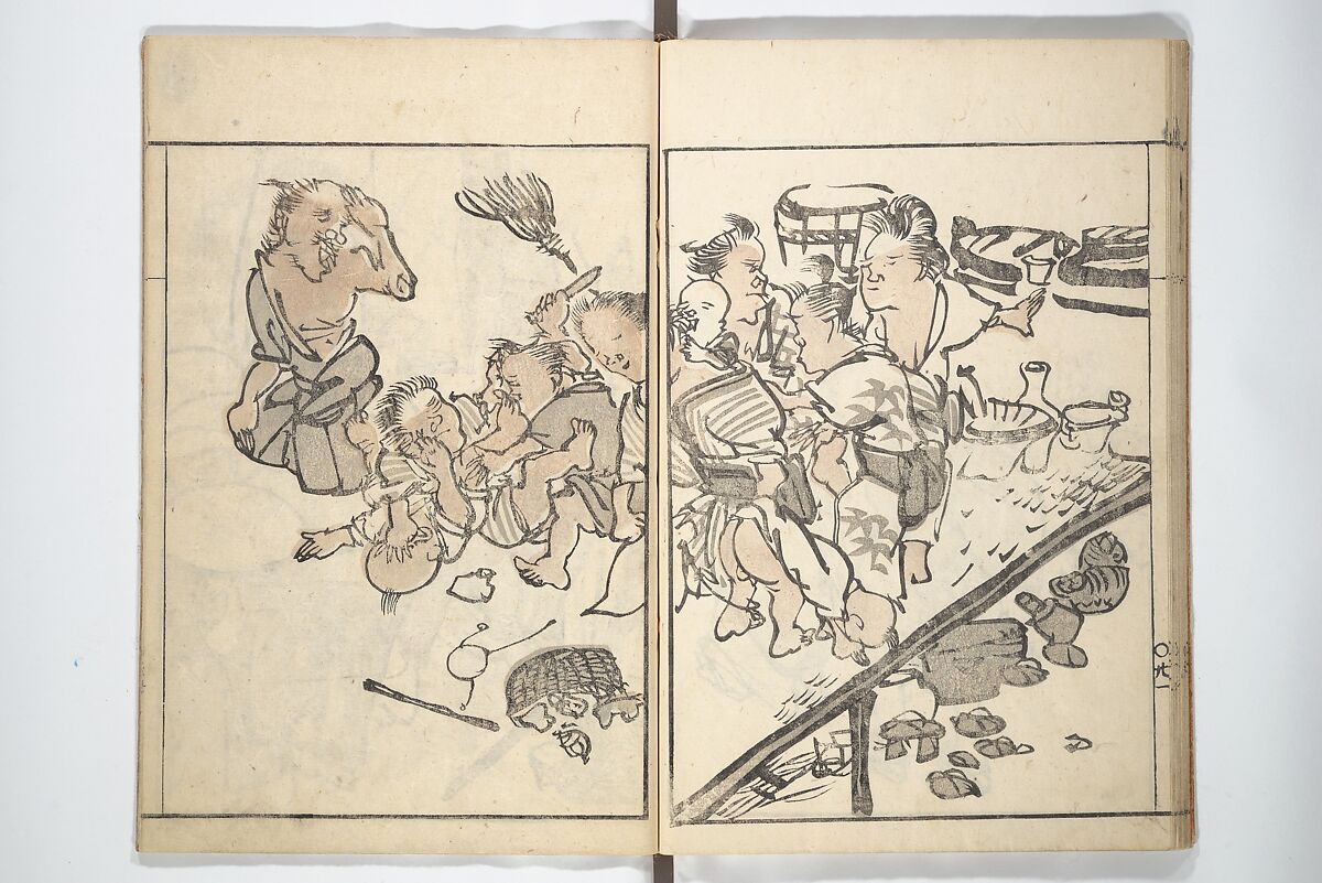 Goitsu Picture Album: Quick Practice for Beginners (Goitsu gafu: Shōgaku hayageiko) 五逸画譜初学早稽古, Kawamura Kihō 河村琦鳳 (Japanese, 1778–1852), Woodblock printed book; ink and color on paper, Japan