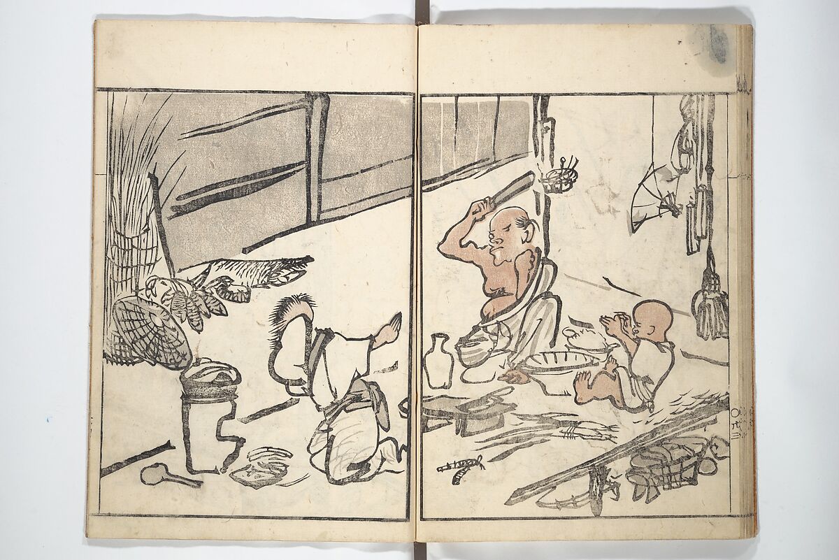 Goitsu Picture Album: Quick Practice for Beginners (Goitsu gafu: Shōgaku hayageiko) 五逸画譜初学早稽古, Kawamura Kihō 河村琦鳳 (Japanese, 1778–1852), Woodblock printed book; ink and color on paper, Japan